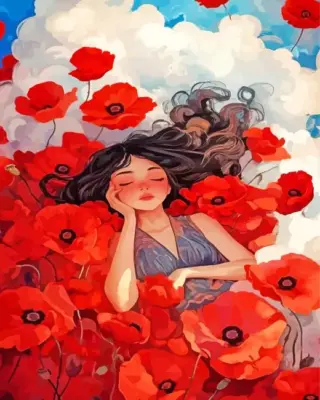 Floral Girl Paint By Numbers