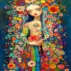 Floral Girl Art Paint By Numbers