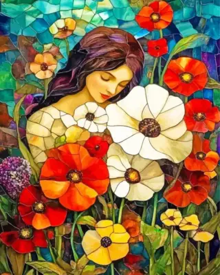 Floral Lady Paint By Numbers