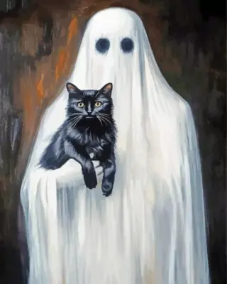 Ghost Cat Paint By Numbers 