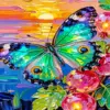 Green Butterfly Paint By Numbers