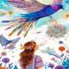Lady And Bird Paint By Numbers